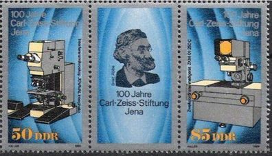 DDR Nr.3252/53 ZD * * 100 Jahre Carl Zeiss Stiftung 1989, postfrisch