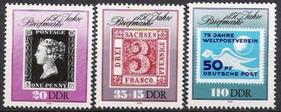 DDR Nr.3329/31 * * 150 Jahre Briefmarken 1990, postfrisch