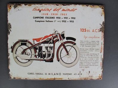 Blechschild, Reklameschild, Motor Campione, Motorrad Wandschild 20x25 cm