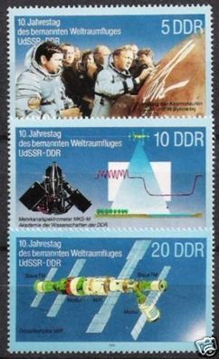 DDR Nr.3170/72 * * Weltraumflug der DDR 1988, postfrisch