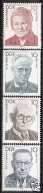 DDR Nr.3222/25 * * Persönlichkeiten 1989, postfrisch