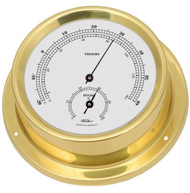 Comfortmeter, Maritimes Thermohygrometer, Messing poliert 11 cm