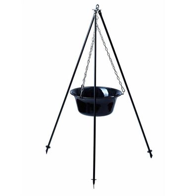 Outdoor Suppenkessel, Suppentopf mit Dreibein, Emaille Gulaschkessel 130 cm