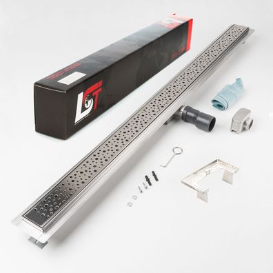 Duschrinne Tropfen 500x70mm Ablaufrinne Duschrost mit Edelstahl Siphon Haarsieb