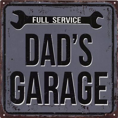 Retro Deko Blechschild Dads Garage Vintage-Design Metall Schild Geschenk