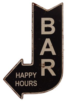 Blechschild BAR Happy Hour Dekoschild Pfeil Ausgang Nostalgie 248 Vintage 40 cm