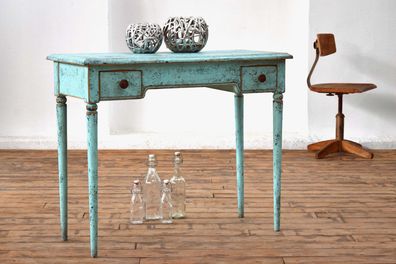 Sideboard Schreibtisch Antik Holz Blau Grün Kommode Alt Vintage Landhaus Shabby