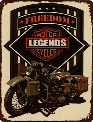 Retro Deko Blechschild Freedom Legends Vintage-Design Metall Schild Geschenk