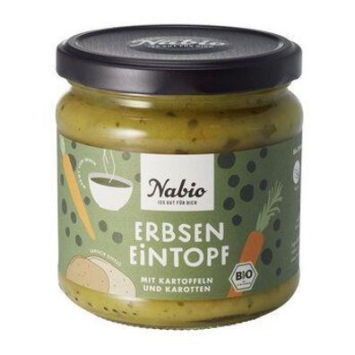 Nabio 3x Nabio Eintopf im Glas Erbsen Eintopf mit Kartoffeln und Karotten 365g