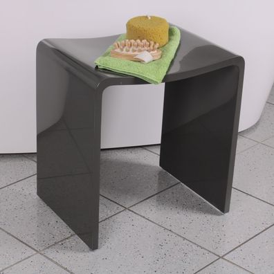 Design Spa Duschhocker Badhocker aus Mineralguss Duschstuhl Badestuhl Duschhilfe