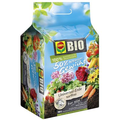 COMPO BIO Universal-Erde 50 % weniger Gewicht torffrei - 30 Liter