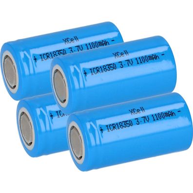 4x XCell ICR18350 3,7V 1100mAh Akku