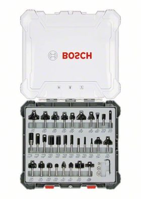 BOSCH Nutfräser-Set, 6-mm-Schaft, 30-teilig 2607017474