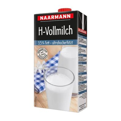 Naarmann H Milch 3.5 Fettgehalt Vollmilch ultrahocherhitzt 1000ml