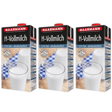 Naarmann H Milch 3.5 Fett Vollmilch ultrahocherhitzt 1000ml 3er Pack