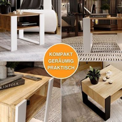 CraftPAK moderner & stabiler Couchtisch für Wohnzimmer aus Holzwerkstoff 45x53,6x65cm