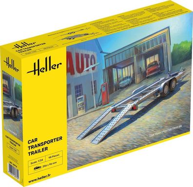 Heller Car Transporter Trailer Anhänger in 1:24 1000807740 Glow2B 80774 Bausatz