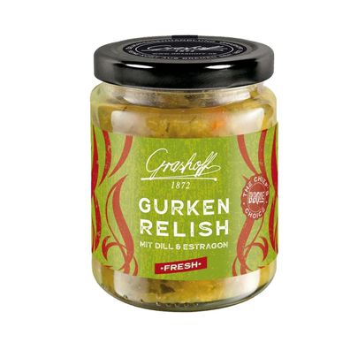 Grashoff BBQue Gurken Relish mit Estragon und milden Apfelessig 200ml