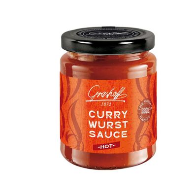 Grashoff BBQue Currywurst Sauce Hot verfeinert mit Chili 200ml