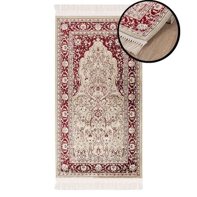 Teppich Gebetsteppich 70x125cm Seccade Läufer Islam Premium Qualität Fransen