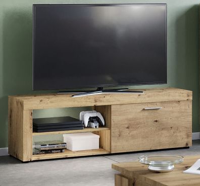 TV Lowboard Fernseher Unterschrank Board Eiche Artisan 139 cm Fernsehschrank Blow