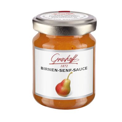 Grashoff Birnen Senf Sauce angenehm scharfer Delikatesssenf 125ml