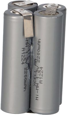 4,8V 2200mAh 4er Akkupack Mignon Industrie-Akkus NiMH mit Lötfahne