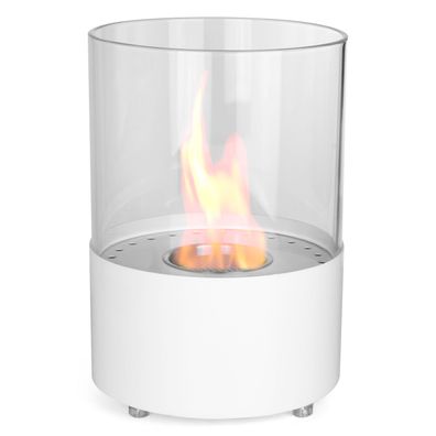 Ethanol Tischkamin Ø 20 x 29 cm weiß Kamin Tischfeuer 500ml Edelstahldose