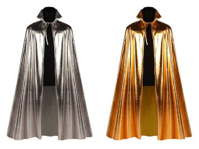 Metallic Cape Umhang gold oder silber Space Rave Galaxy Kostüm Karneval Fasching