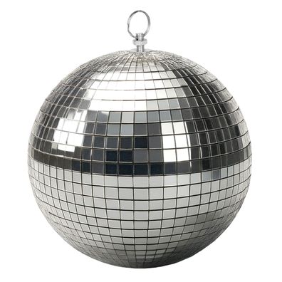 Deko Disco Kugel mit Echtglas - 15 cm - Spiegel Ball Party Lichteffekt silber