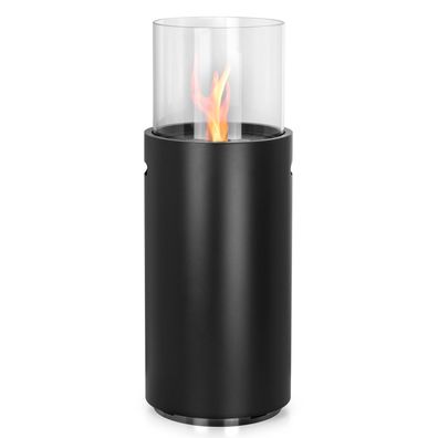 Moritz Bio Ethanol StandKamin Ø34cm x 86,5cm schwarz 1L Ethanolkamin Glasfeuer Ofen