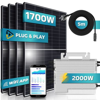 Sunniva® Balkonkraftwerk 1700W/2000W mit Deye Wechselrichter Solaranlage