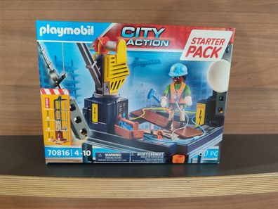 70816 Playmobil City Action Baustelle mit Seilwinde Starterpack Neu & OVP