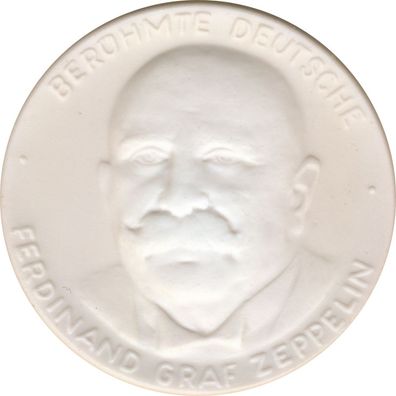 Medaille Ferdinand Graf Zeppelin Meißner Porzellan