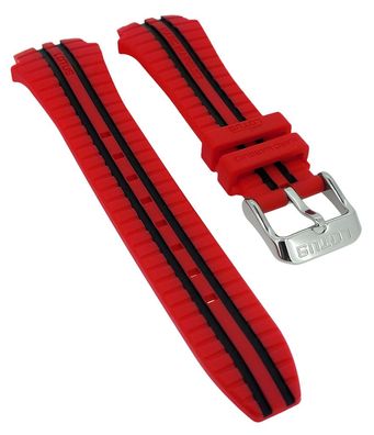 Lotus > Uhrenarmband rot / schwarz Kunststoffband > 18261