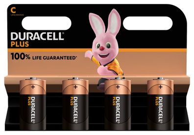 Duracell MN1400 Plus Baby Batterie 1,5V 4er Blister