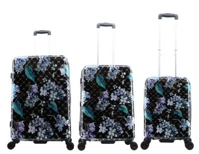 ELLE Spinner Floret Spinner Trolley Gr. S/M/L/Set Black Printed Floral