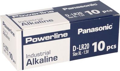 Panasonic LR20 Powerline D (Mono) Batterie 10er Karton AlMn