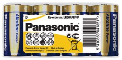 Panasonic D Mono Alkaline Power 1,5V Batterie 4er Folie