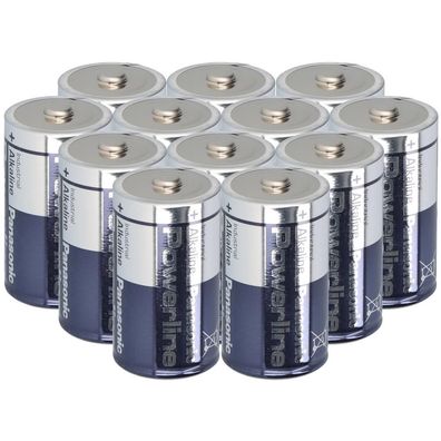 12x Panasonic LR20 Powerline Mono Batterie D Industrial