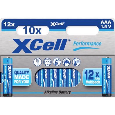 120x Batterien XCell Performance 1,5V LR03 AAA AlMn (10x 12er Blister)