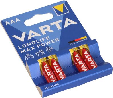 Varta 4703 Longlife Max Power Micro Batterie AAA 4er Blister