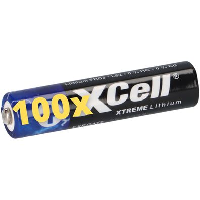 100x XTREME Lithium Batterie AAA Micro FR03 L92 XCell 25x 4er Blister