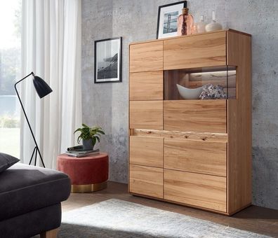 Highboard rechts 103x152cm "Berlin" Kernbuche geölt