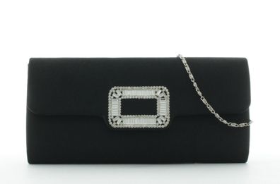 JSI, Clutch, Abendtasche, Umhängetasche, 25 x 12 x 5,5 cm, 1,65 Liter, Kette, Strass