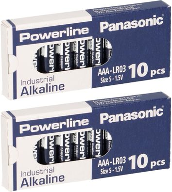 20x MICRO AAA LR03 MN2400 Batterie Panasonic Powerline Industrial 1383mAh