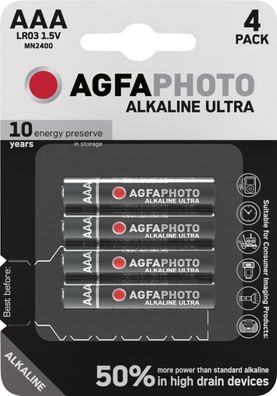 Agfaphoto Batterie Alkaline Ultra AAA 1.5V 4er Blister