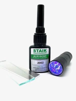 Staik - UV-Kleber für Metall und Glass - Industrieklebstoff Acrybond 2002 - 70 g incl