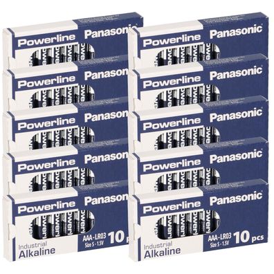 100x MICRO AAA LR03 MN2400 Batterie Panasonic Powerline Industrial 1383mAh