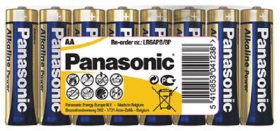 Panasonic AA Mignon Alkaline Power 1,5V Batterie 8er Folie